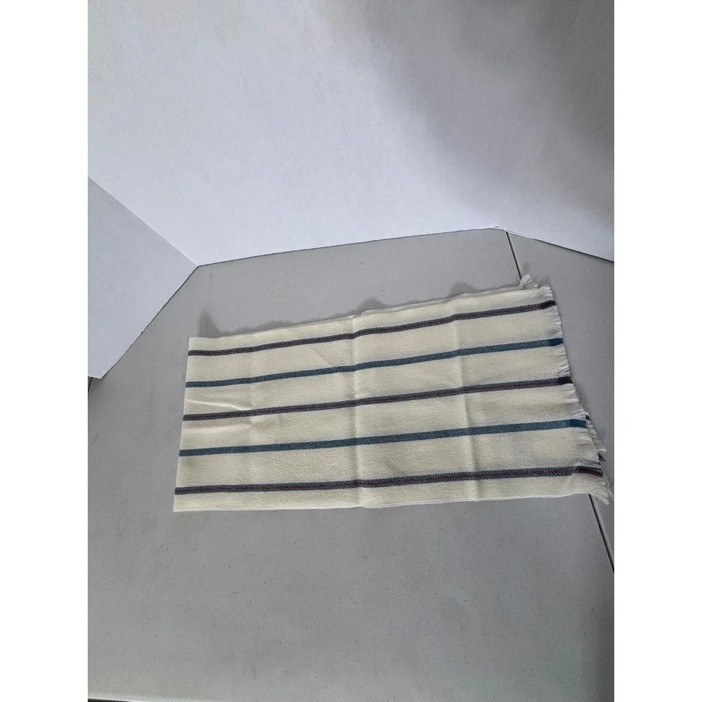 Cream Stripe Scarf 100%‎ Acrylic Made in Korea